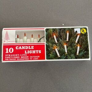 Vintage 10 Clip On Flame Candle Tree Lights Working! Christmas